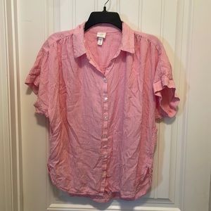 Pink button up shirt